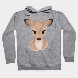 Cute Deer Drawing Hoodie